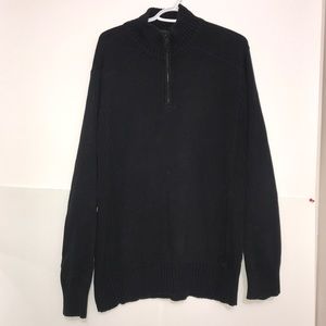 Timberland Black Knit Ribbed Quarter ZipUp Sweater